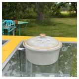 Vintage Stoneware Crock Pot with Lid