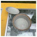 Vintage Stoneware Crock Pot with Lid