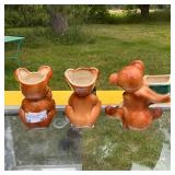 Royal Copley Teddy Bear Planters Set