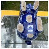 Blue Floral Ceramic Pig Figurine