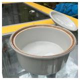 Vintage Stoneware Crock Pot with Lid