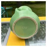 Vintage Green Ceramic Double-Handled Vase