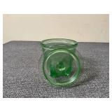Vintage Green Depression Glass Jar with Lid