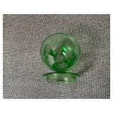 Vintage Green Depression Glass Jar with Lid