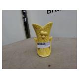 Vintage Yellow Ceramic Vase with Floral Design