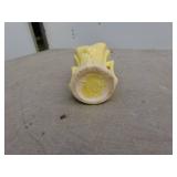 Vintage Yellow Ceramic Vase with Floral Design