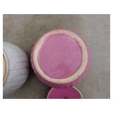 Set of 3 Vintage Watt Pottery Oven Ware Bowls with Lids