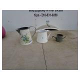 Lot of 3 Decorative Metal Watering Cans