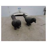 Pair of Vintage Cast Iron Bird Figurines