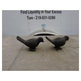Pair of Vintage Cast Iron Bird Figurines