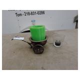 Decorative Candle Holder with Green Candle and Glass Tealight Holder