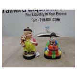 Vintage Collectible Figurines - Boy with Cat & Sitting Woman