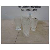 Set of 6 Vintage Pressed Glass Goblets