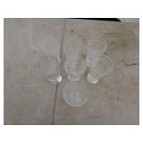 Set of 6 Vintage Pressed Glass Goblets