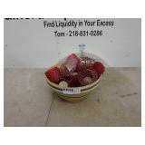 Lot of Red Votive Candle Holders in Decorative Bowl