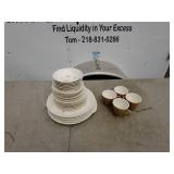 Vintage Dinnerware Set with Snowflake Design