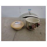 Decorative Flower Pot and Small Bowl