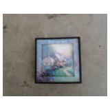 Framed Inspirational Artwork of Cottage with Quote