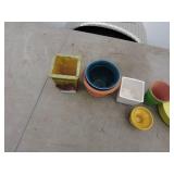 Lot of Assorted Plant Pots and Decorative Plate