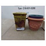 Lot of Assorted Plant Pots and Decorative Plate