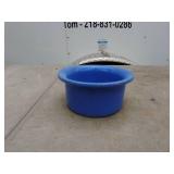 Blue Ceramic Pet Bowl