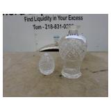 Vintage Crystal Decanter and Egg Shaped Paperweight