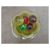 Vintage Glass Containers with Assorted Decorative Marbles