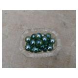 Vintage Glass Containers with Assorted Decorative Marbles