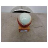 Decorative Ceramic Sphere on Wooden Stand