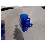 Collection of Vintage Blue Glass Dishware