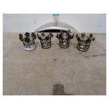 Set of 4 Metal Flower Candle Holders