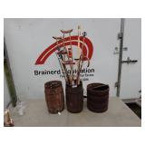 Lot of Vintage Wooden Barrels and Assorted Walking Sticks/Canes
