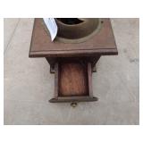 Vintage Wooden Coffee Grinder with Brass Accents