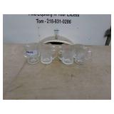 Set of 8 Clear Glass Mugs