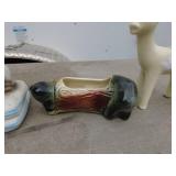 Vintage Ceramic Animal Figurines Lot - Cat, Beaver and Deer