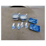 Assorted Blue and White Ceramic Tableware Set
