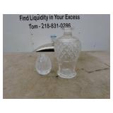 Vintage Crystal Decanter and Egg Shaped Paperweight