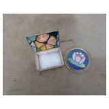 Stained Glass Trinket Box and Coaster Set