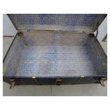 Vintage Steamer Trunk With Blue Lining