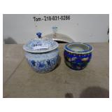 Lot of 2 Decorative Ceramic Jars