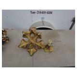 Vintage Floral Design Ceiling Light Fixture and Base