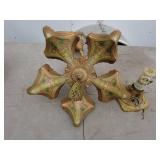 Vintage Floral Design Ceiling Light Fixture and Base