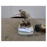 Vintage Ceramic Animal Figurines Lot - Cat, Beaver and Deer