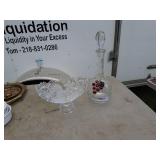 Decorative Glass Bowl and Decanter Set