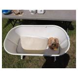 Vintage Wicker Baby Bassinet with Metal Stand