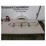 Decorative Black Metal Wall Shelf with Scroll Design