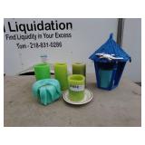 Assorted Decorative Candles and Wicker Candle Holder Set