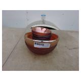Set of Iridescent Serving and Salad Bowls
