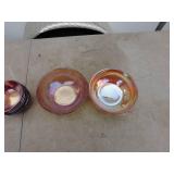 Set of Iridescent Serving and Salad Bowls