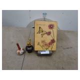 Pair of Decorative Vases with Butterfly and Flowers Art